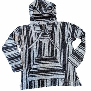 Hydration Nation Authentic Mexican Baja Hoodie Gray Black Medium